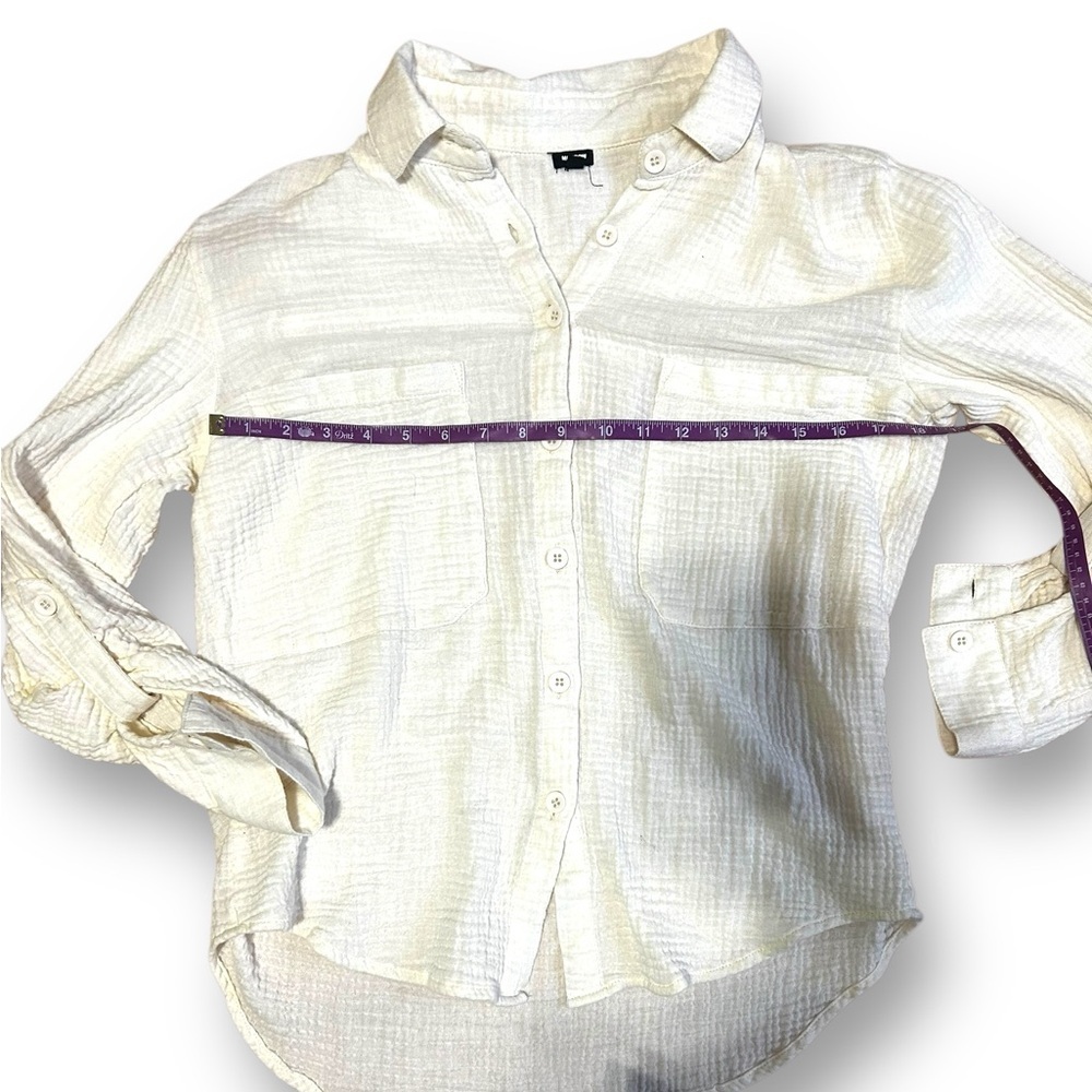 Revolve Monrow Relaxed Button Up Blouse In Chalk … - image 4